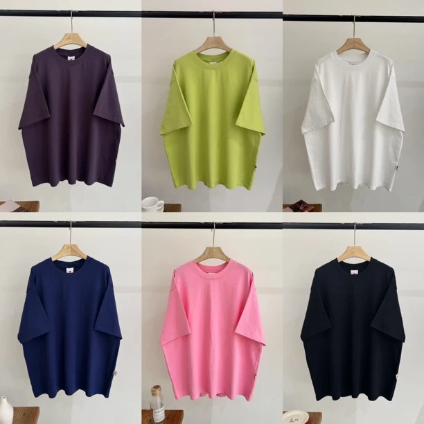 【净版多色】皇冠韩版基础款纯色宽松显瘦百搭中长款全棉圆领短袖