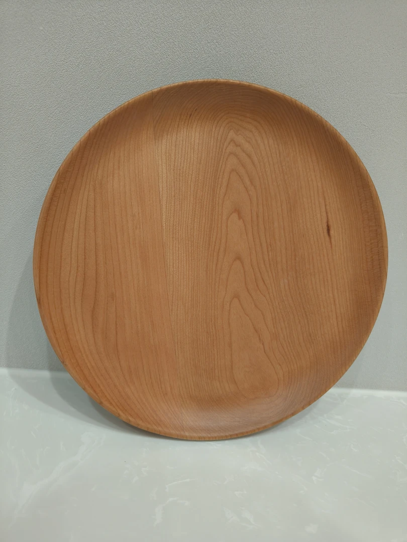 樱桃木干果盘手工客厅家用创意北欧圆形榉木