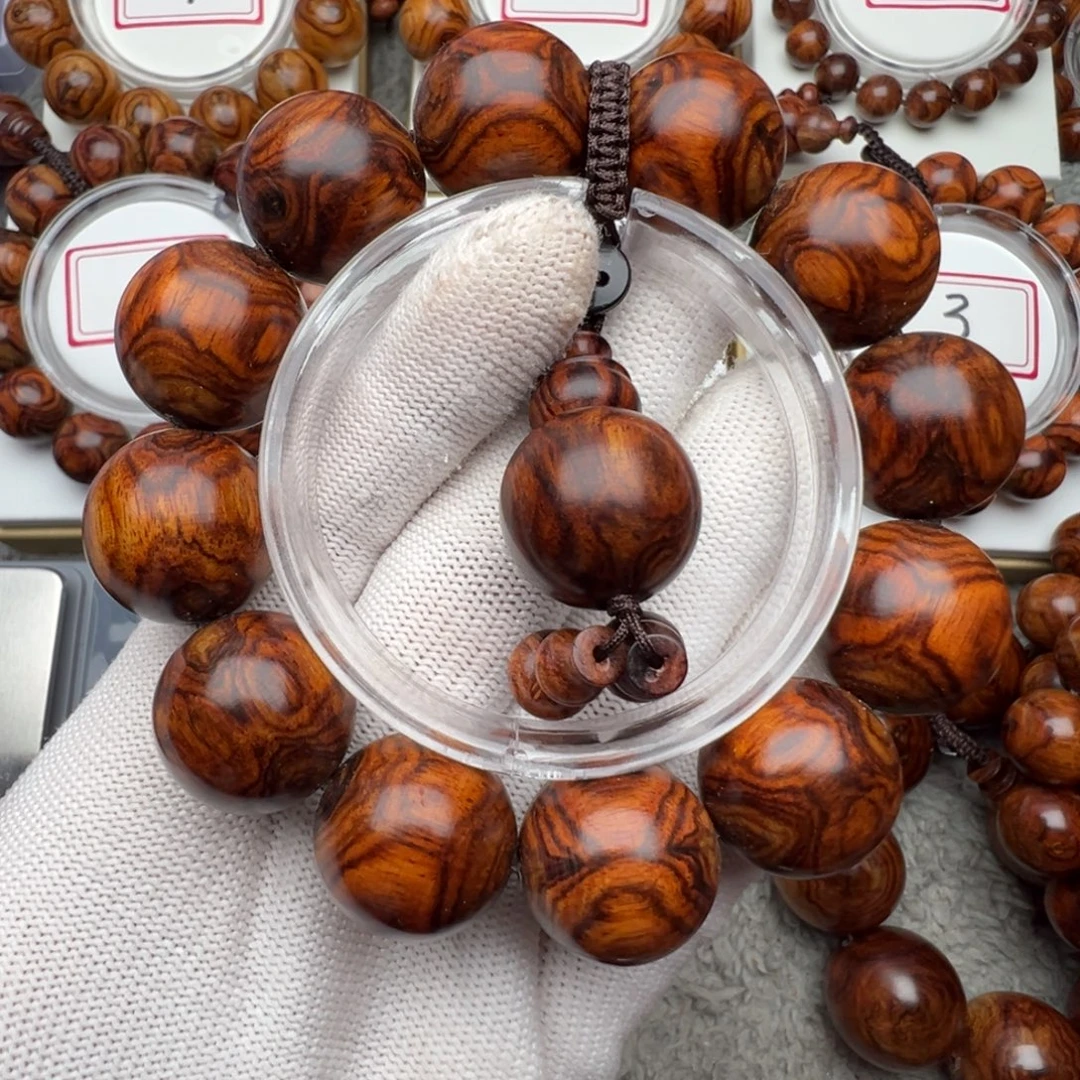 与***约手串/手链黄花梨/降香黄檀2.0黄花梨紫底对眼鬼脸手串