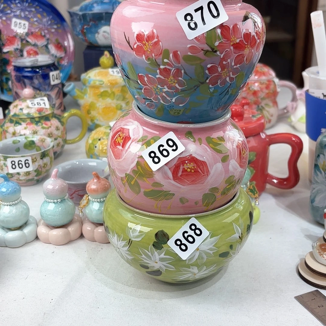 麦***麦景德镇手绘高温釉下彩陶瓷茶具