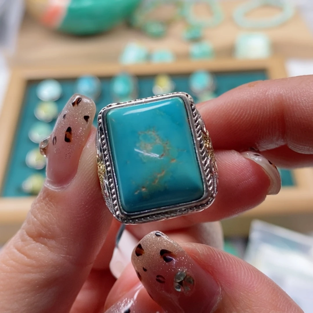 绿松石颈饰银S925镶嵌