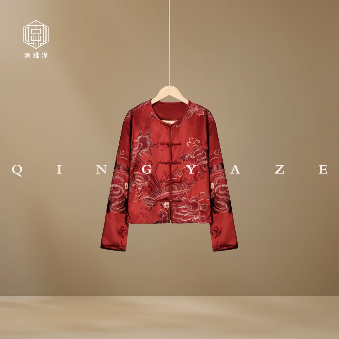 豫·绝色牡丹！重磅醋酸重工刺绣新中式外套！GZ5352