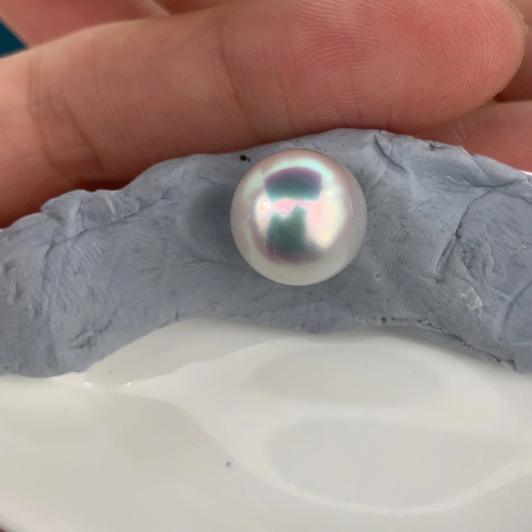 定制海水珍珠未镶嵌裸珠11-12mm澳白裸珠一颗