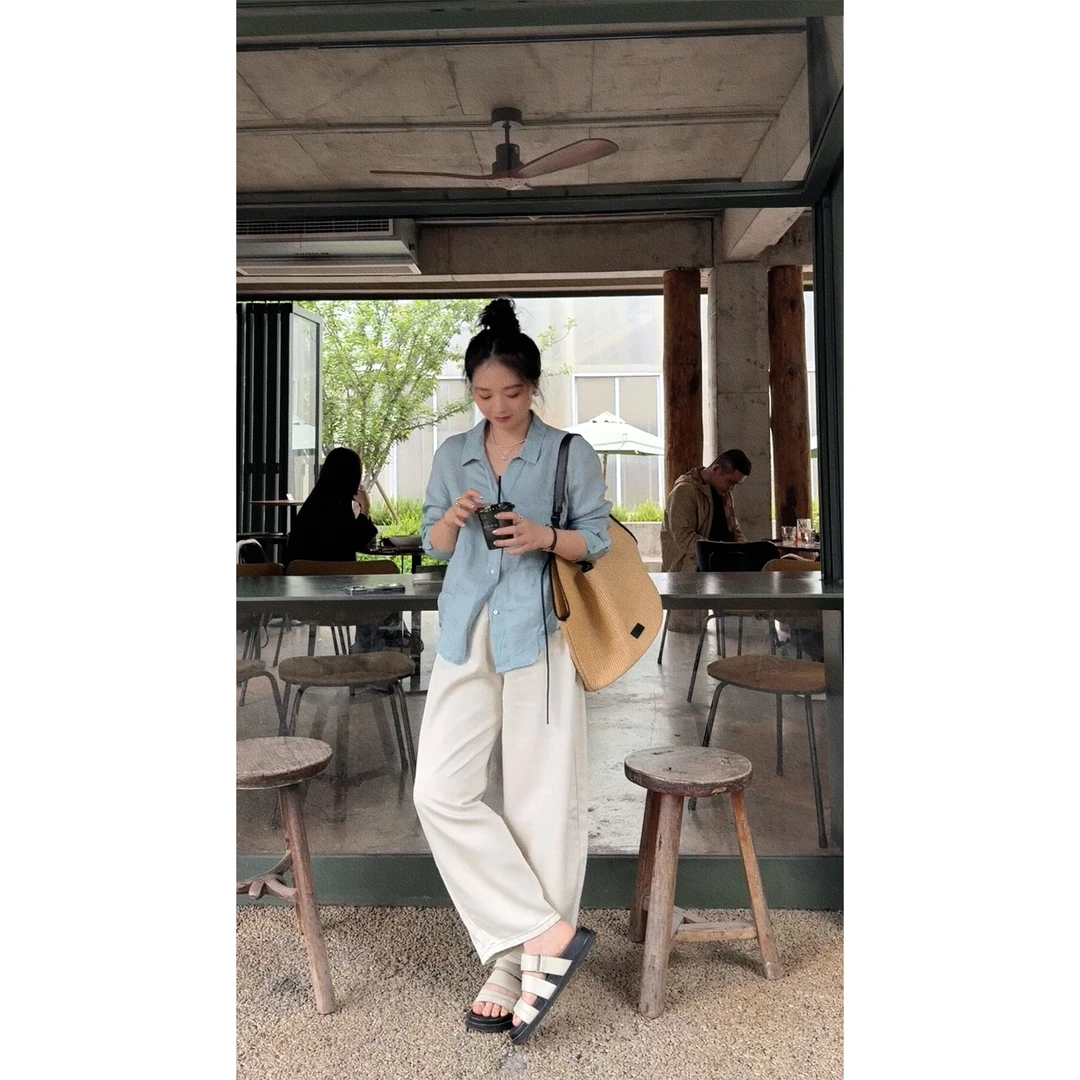 苏安家｜“豌豆裤”莱赛尔亚麻混纺 夏日凉皮质感显瘦九分裤