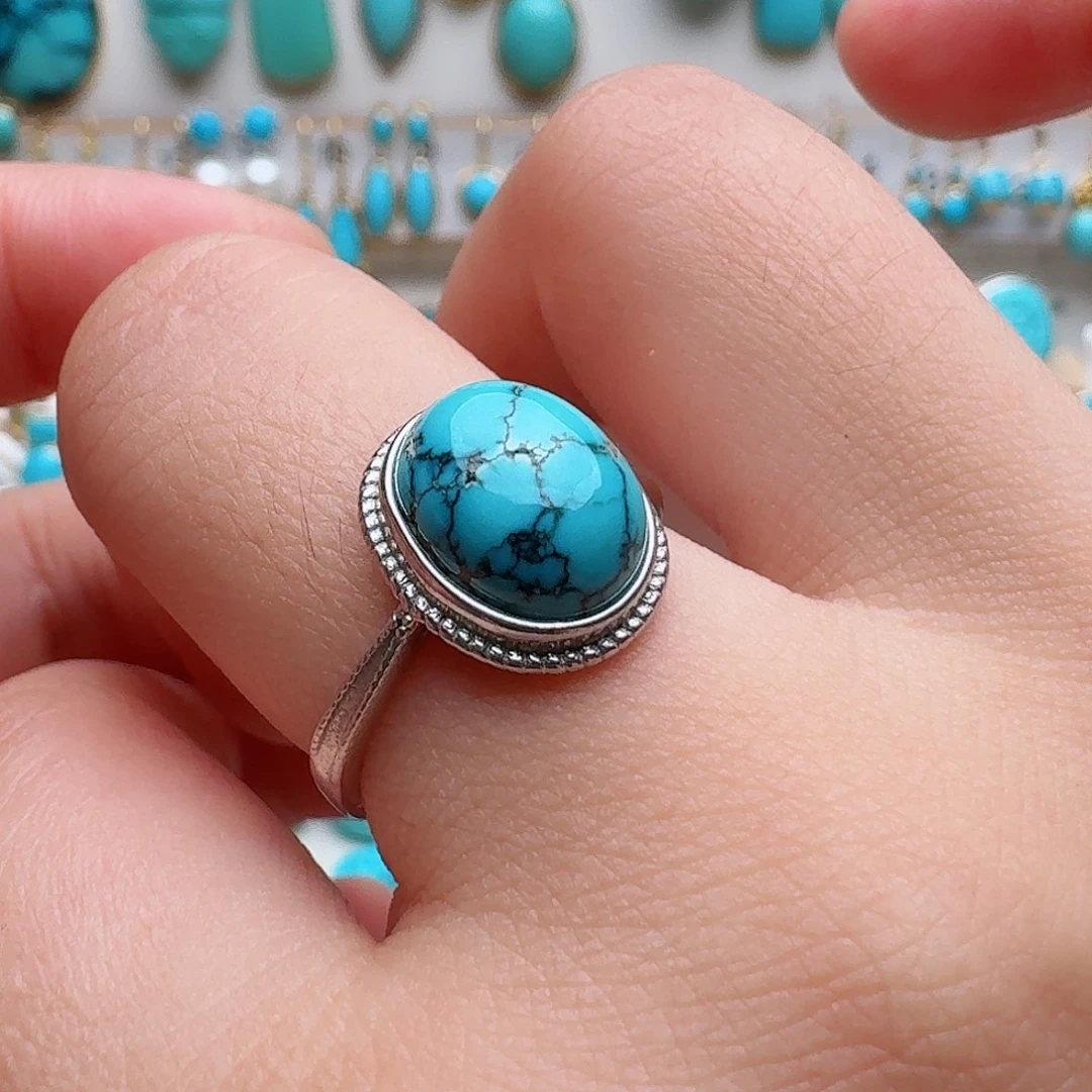 银S925镶嵌绿松石珠宝奇石