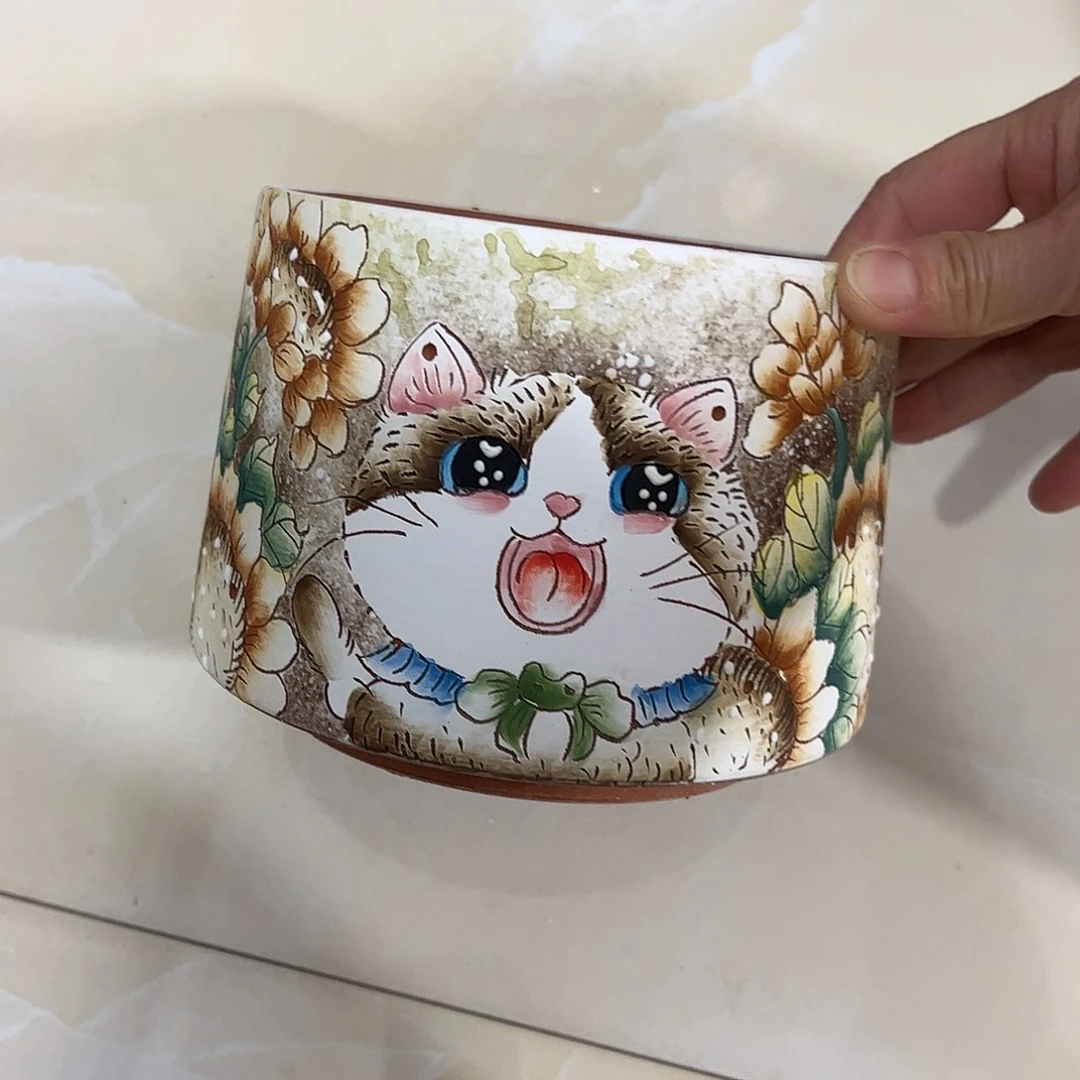 景德镇炫彩手绘口13.5高12