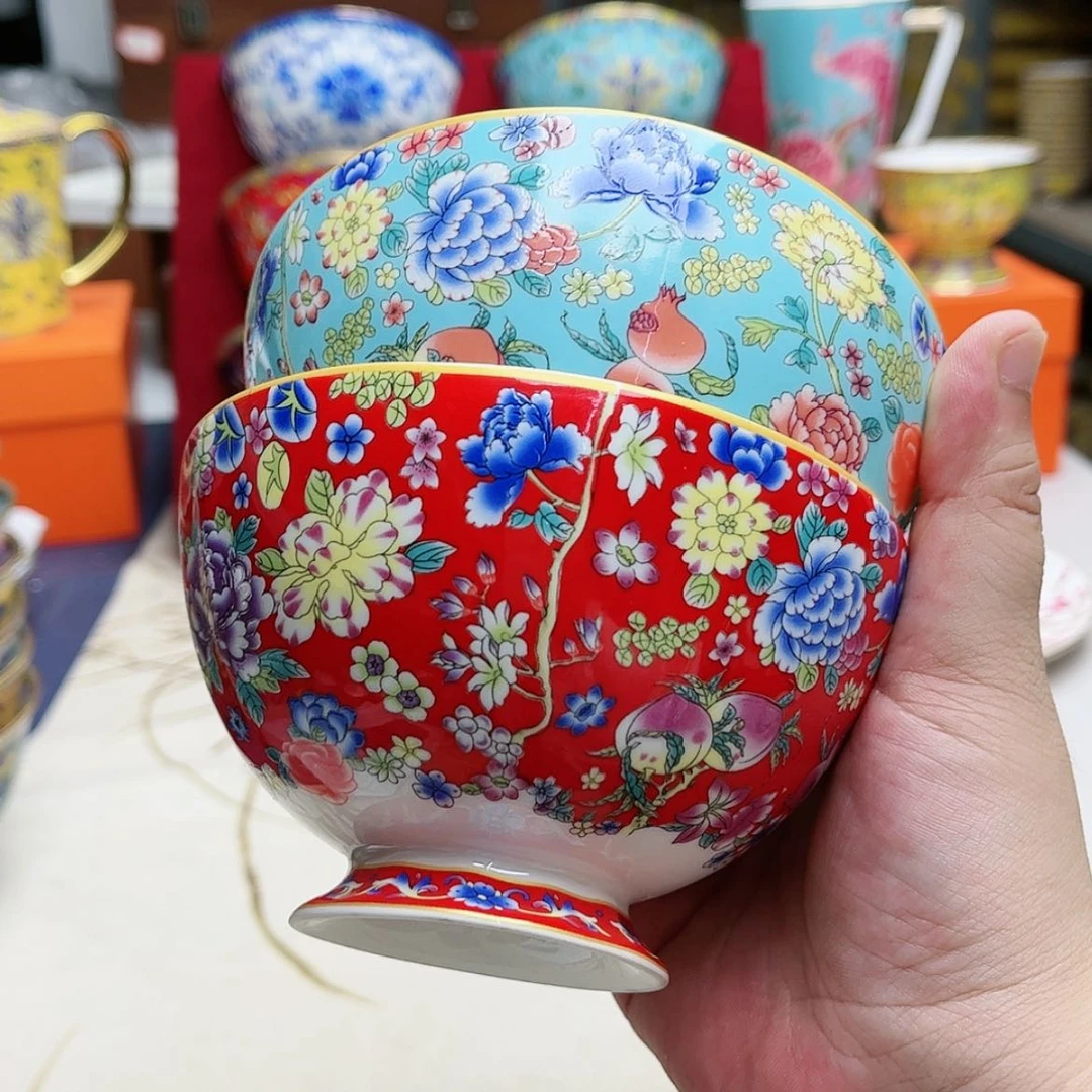 【闪购商品】珐琅4.5英寸2湖水蓝2红。。。。