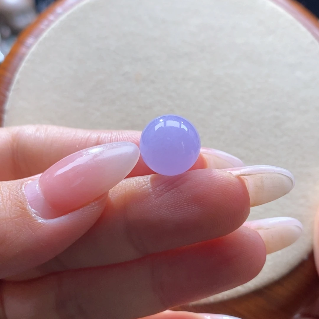 翡翠未镶嵌颈饰翡翠冰红紫色珠卡12.6m