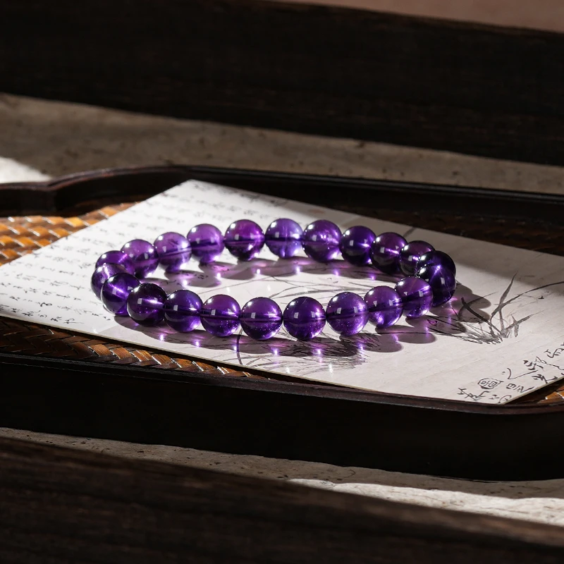 【木槿槿】天然乌拉圭紫水晶手串女款约8m气质百搭时尚手饰品XL2623