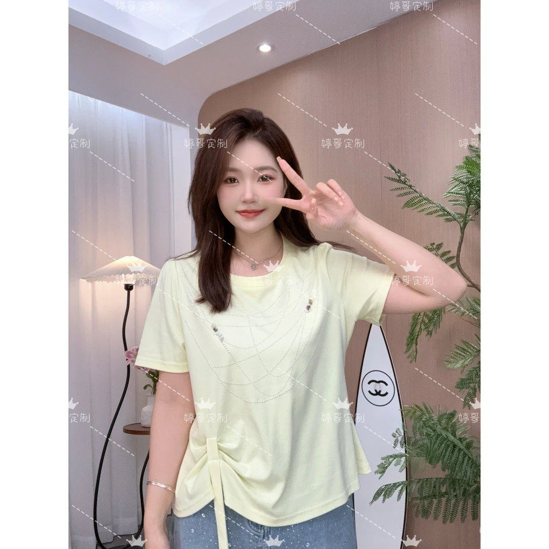 【 新款 婷哥定制 夏风月季】夏季温柔风设计感短袖上衣TGW41541