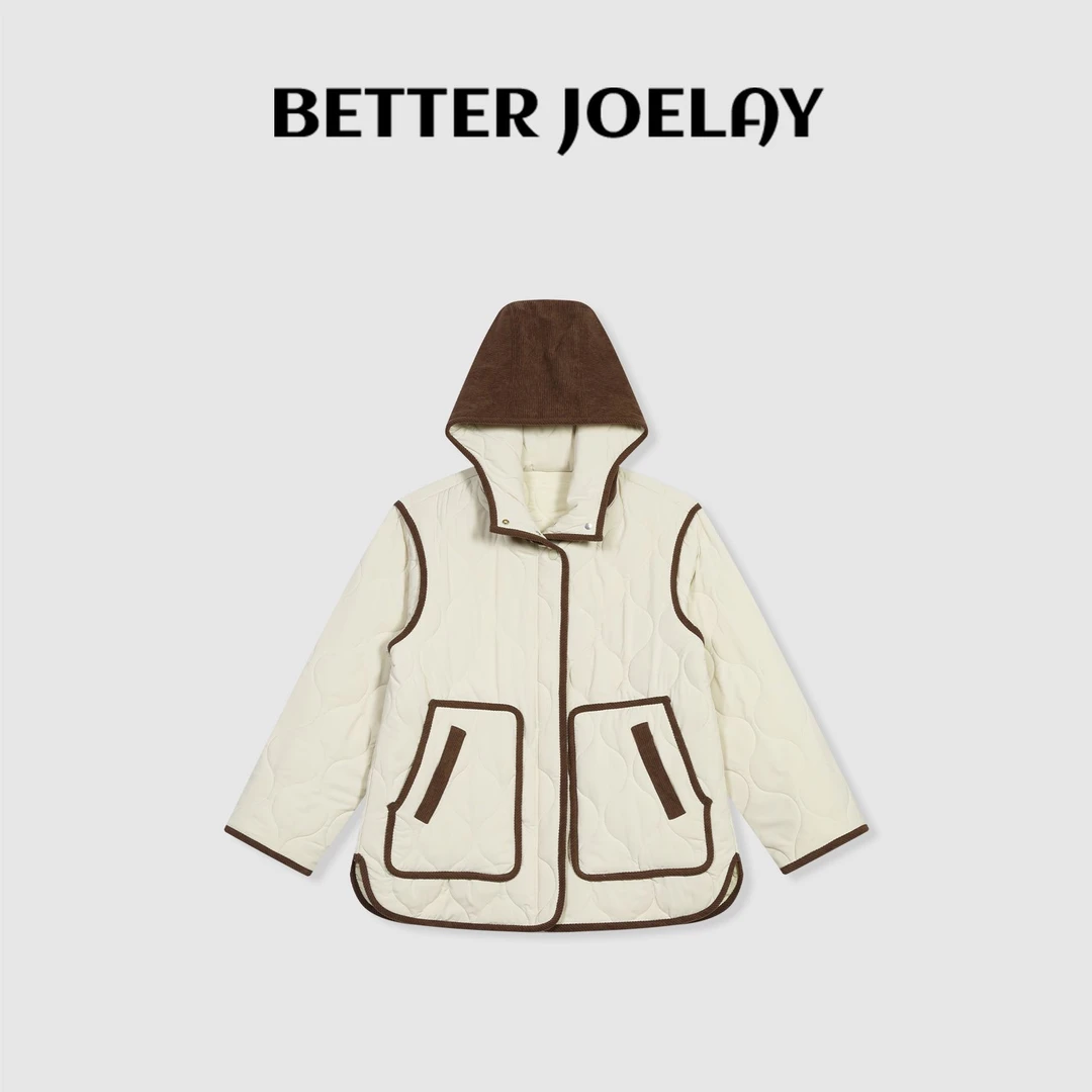 BETTER JOELAY-【米白绗缝】时尚棉服保暖百搭休闲通勤风Z5330