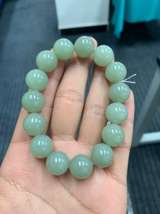 A114 蓝 纯天然新疆和田玉手串 卡14