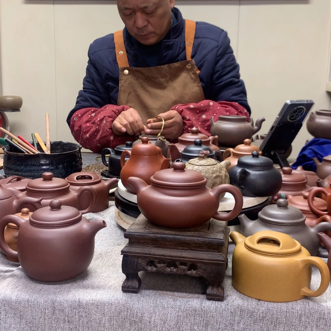 茶壶底槽青仿古180 c半手工制作