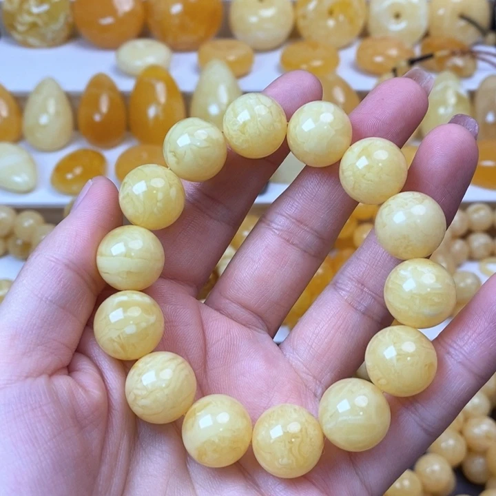 琥珀未镶嵌手链天然无优化琥珀蜜蜡
