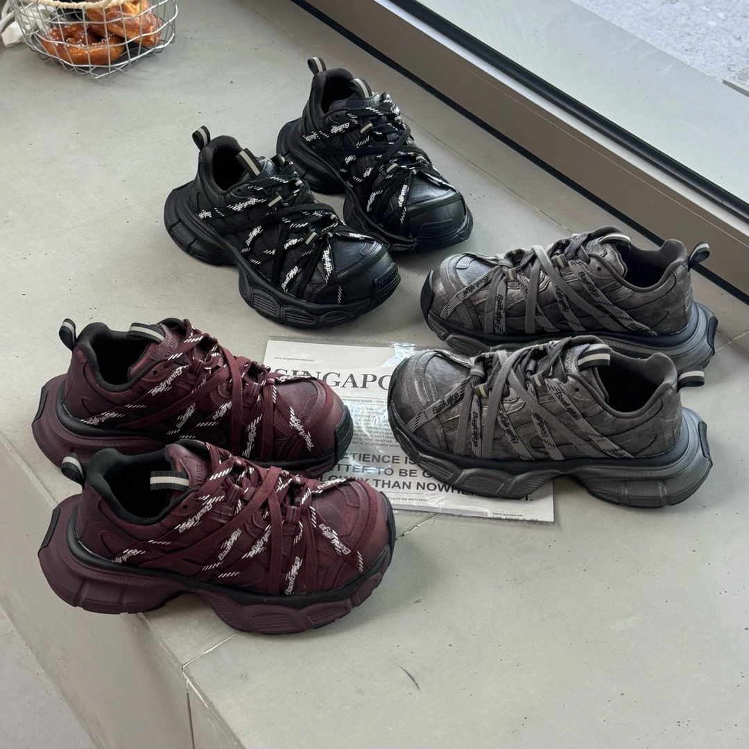 女鞋25新款蜘蛛侠3.0疯狂绑带百搭厚底增高时尚重工老爹鞋潮鞋