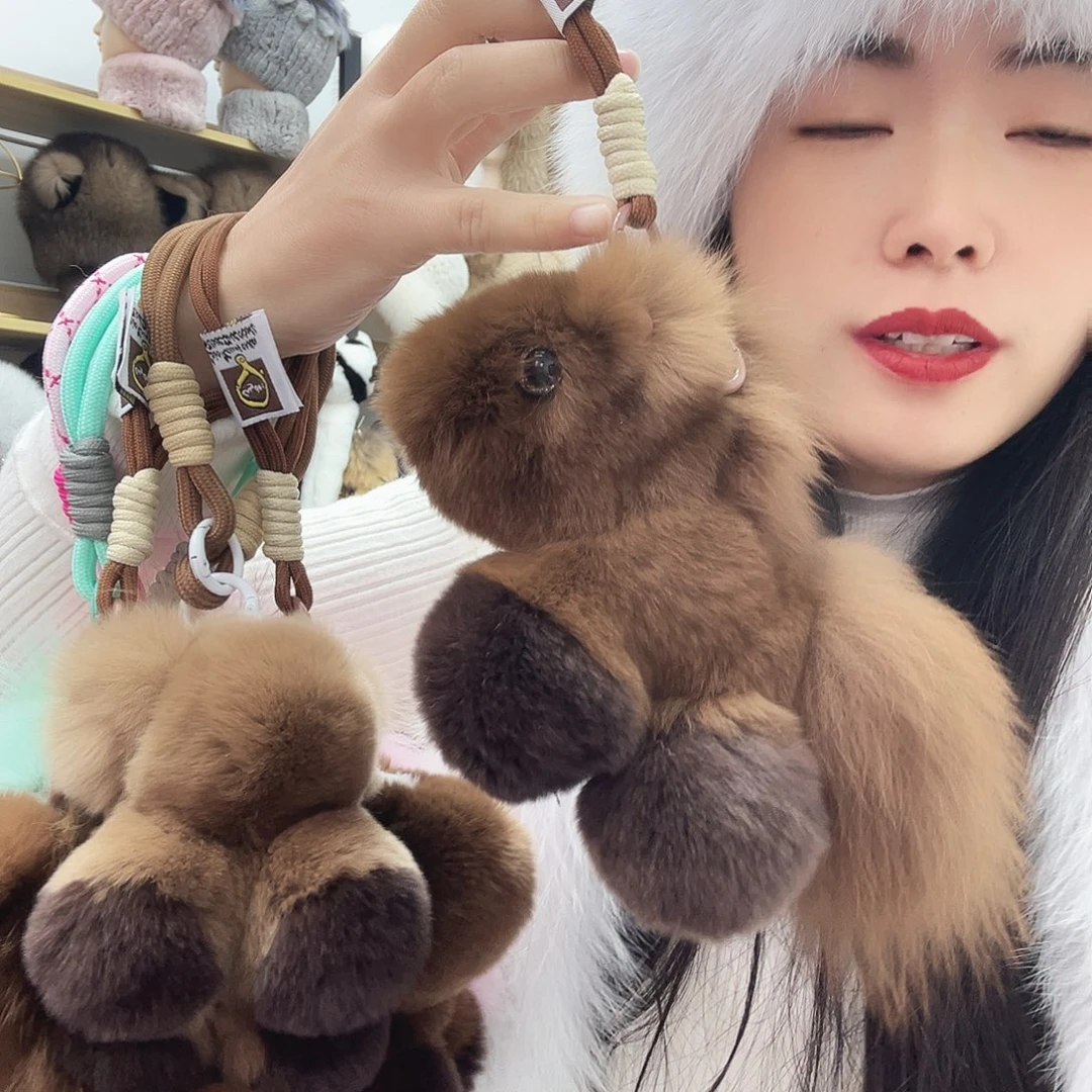 兔毛咖色马一只兔毛