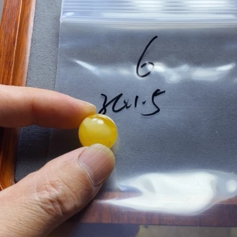 蜜蜡裸石未镶嵌天然蜜蜡金白17 加圆珠