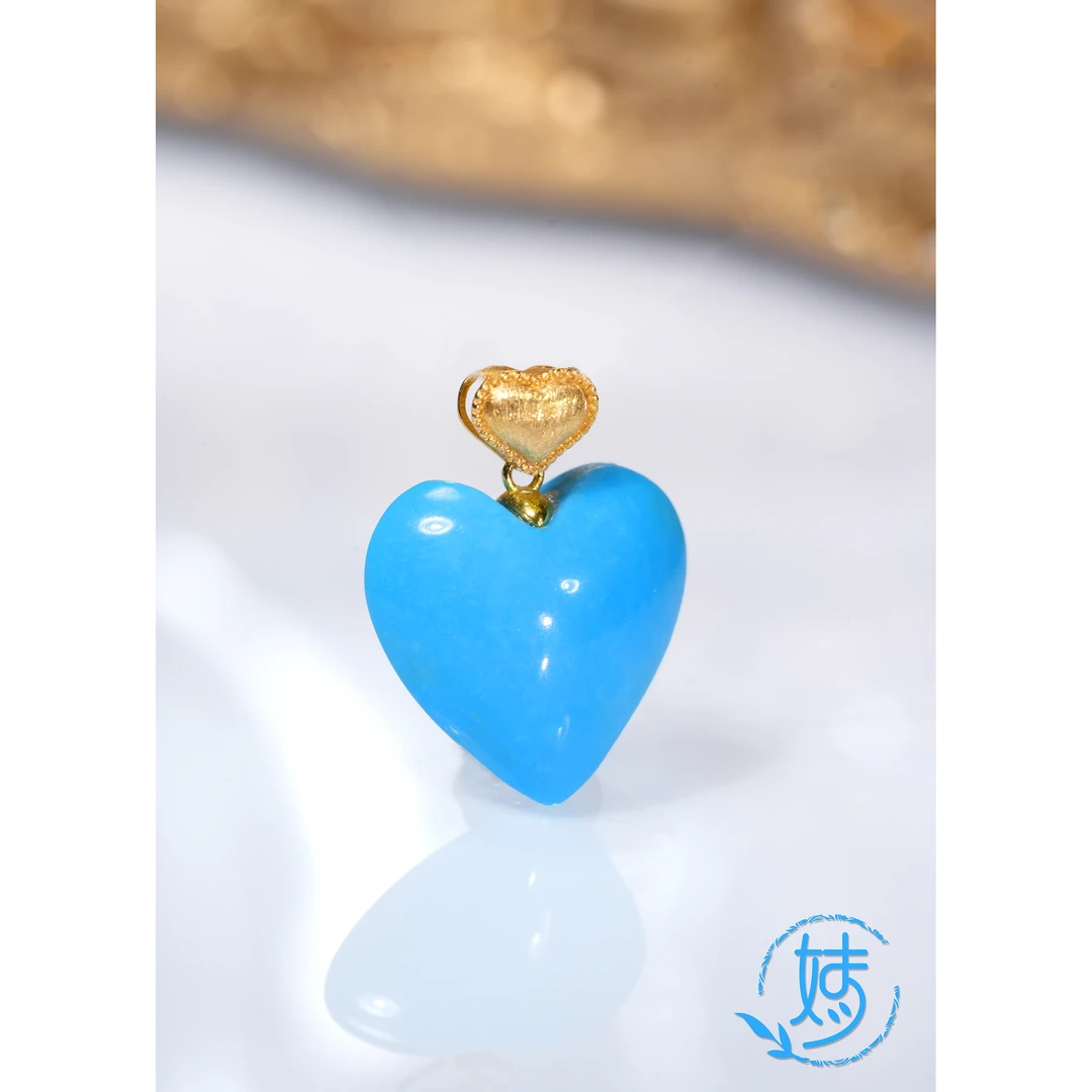 【婧婧精选】藏品 · 18K金克拉级 睡美人蓝松爱心吊坠