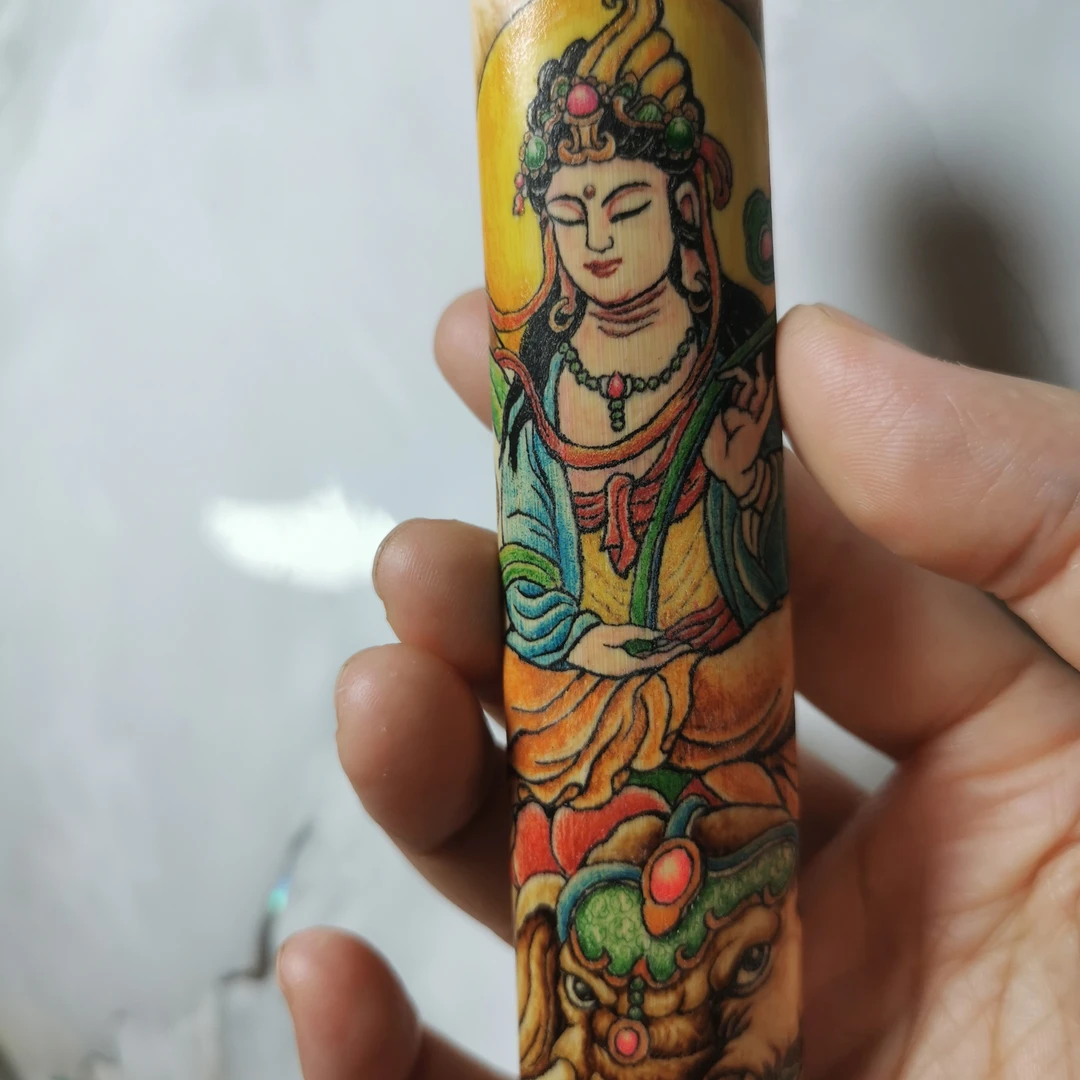 天然实心玉竹手把件老料文玩玉竹雕刻红皮把玩件竹盘玩