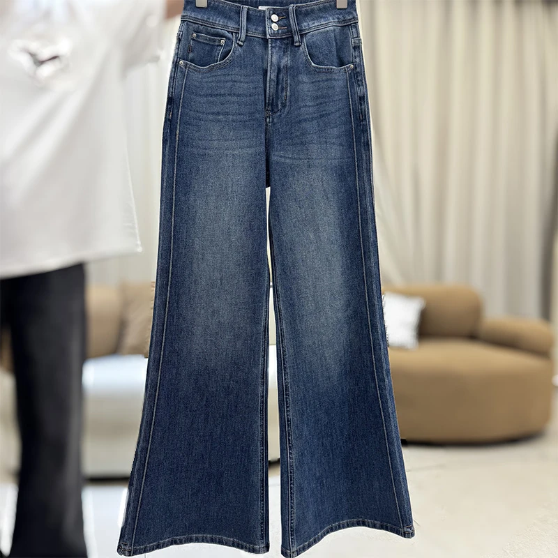 zaw大码微喇牛仔裤女春秋显瘦喇叭裤子胖mm大腿粗屁股大/25365