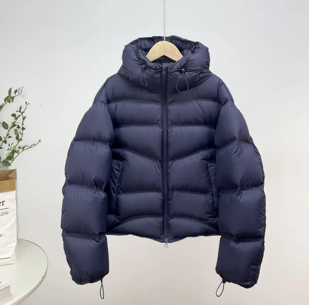 【YAN YAN 】95鹅绒泡芙韩系冬季波浪连帽羽绒服女短款宽松百搭外套