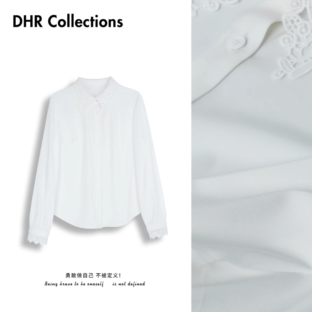 DHR COLLECTTIONS豆豆【蕾丝】春季2025新款衬衫上衣女-D882