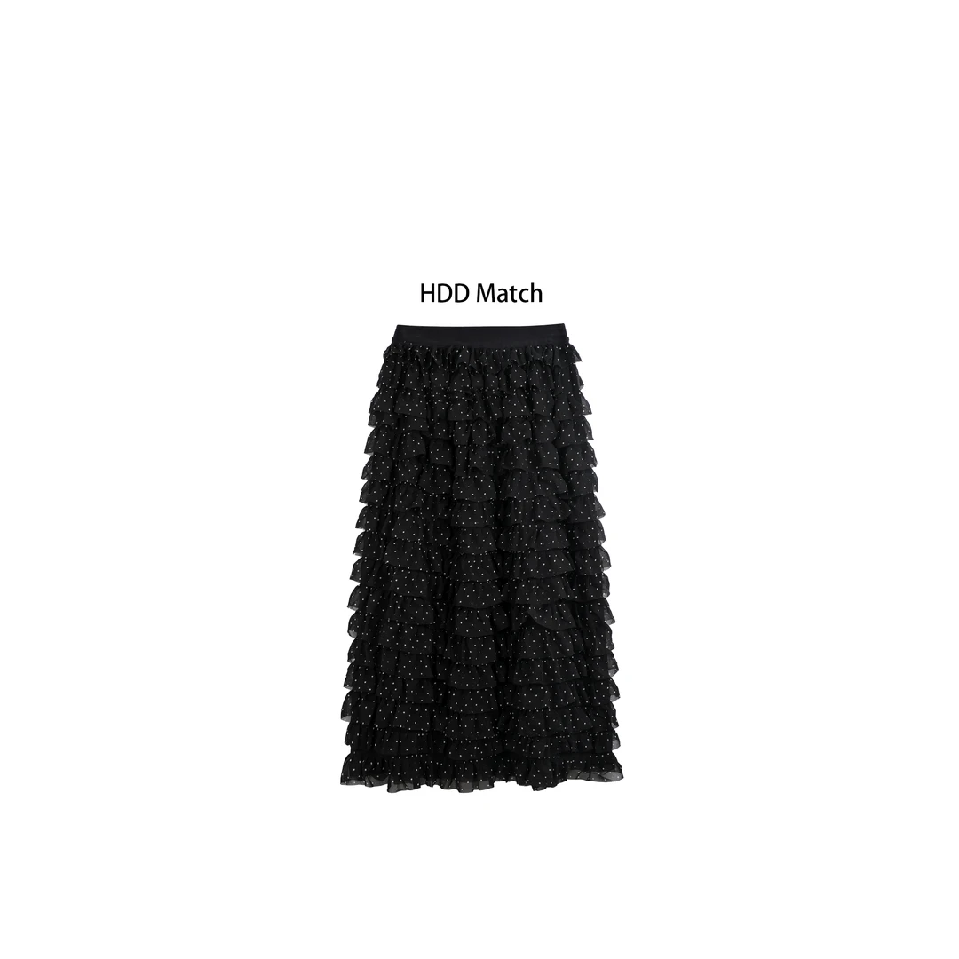 HDD Clothing "星光点点"秋季女款波点飞飞气质半身裙 Y7256