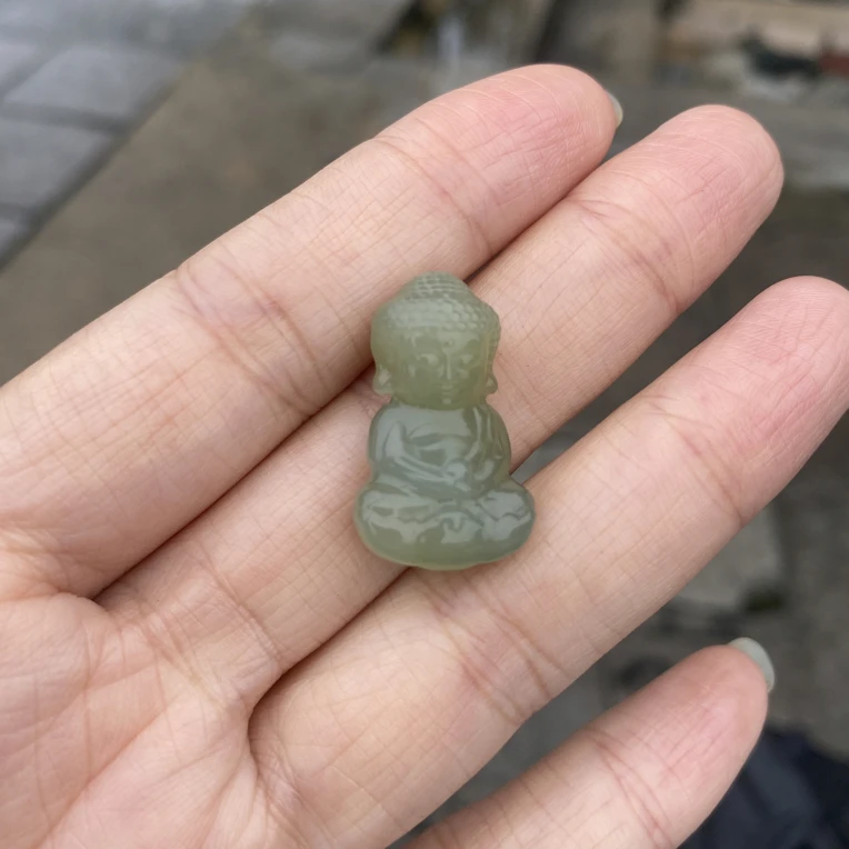 和田玉青海料宝宝佛高度26.多样性发其一