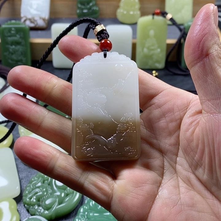 和田玉（青白玉）吊坠(赠链)未镶嵌