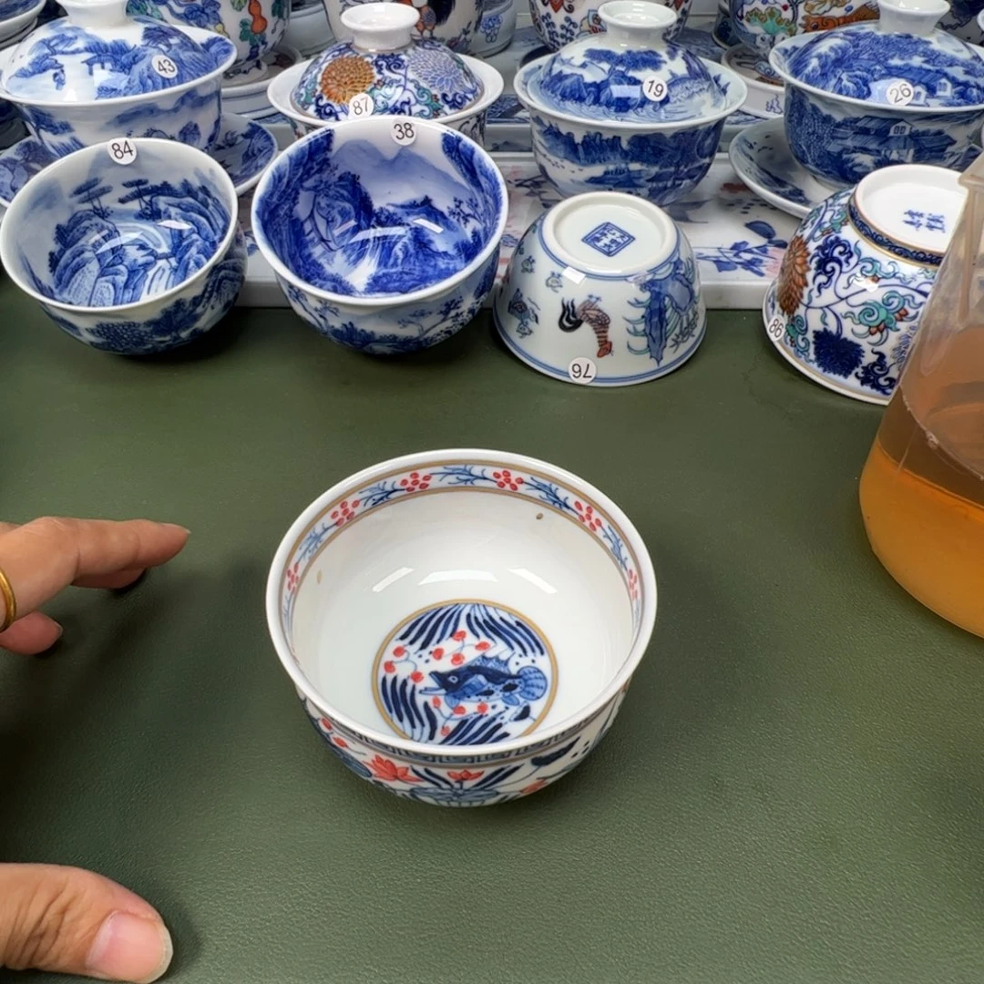 陶瓷景德镇纯手工纯手绘茶具木木38