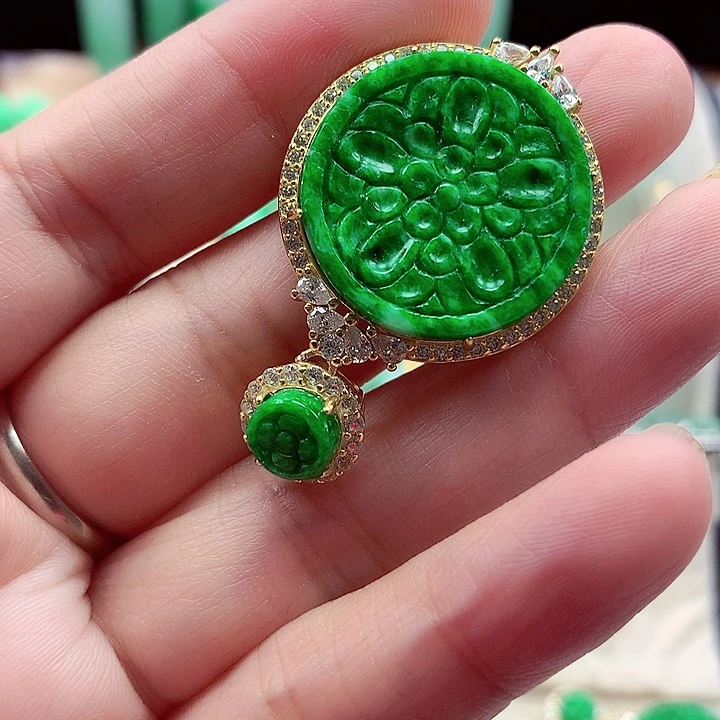 颈饰银S925镶嵌翡翠翡翠
