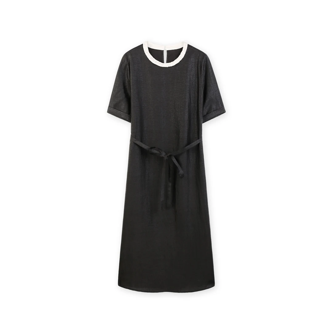 30姆米龟裂纹桑蚕丝连衣裙 YJHY-H962815