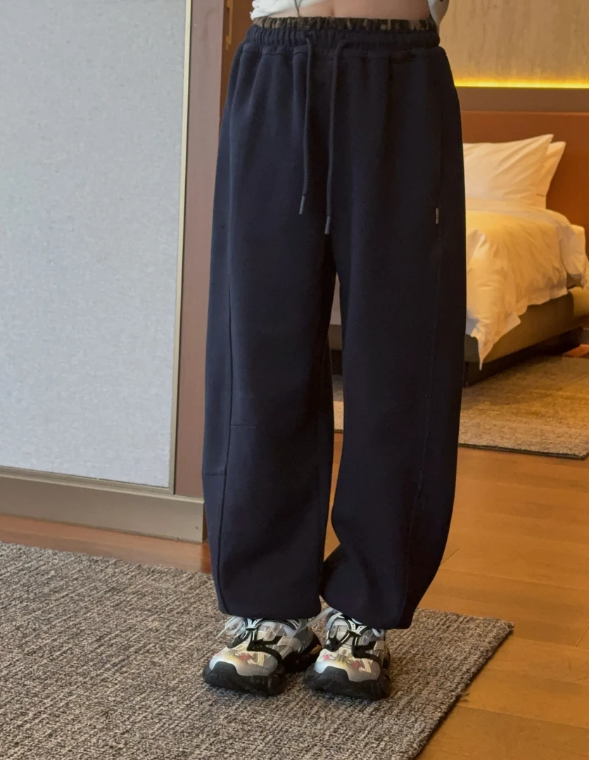 泡妈童装  【豹纹藏青】2025春季儿童新款男童女童休闲卫裤25007