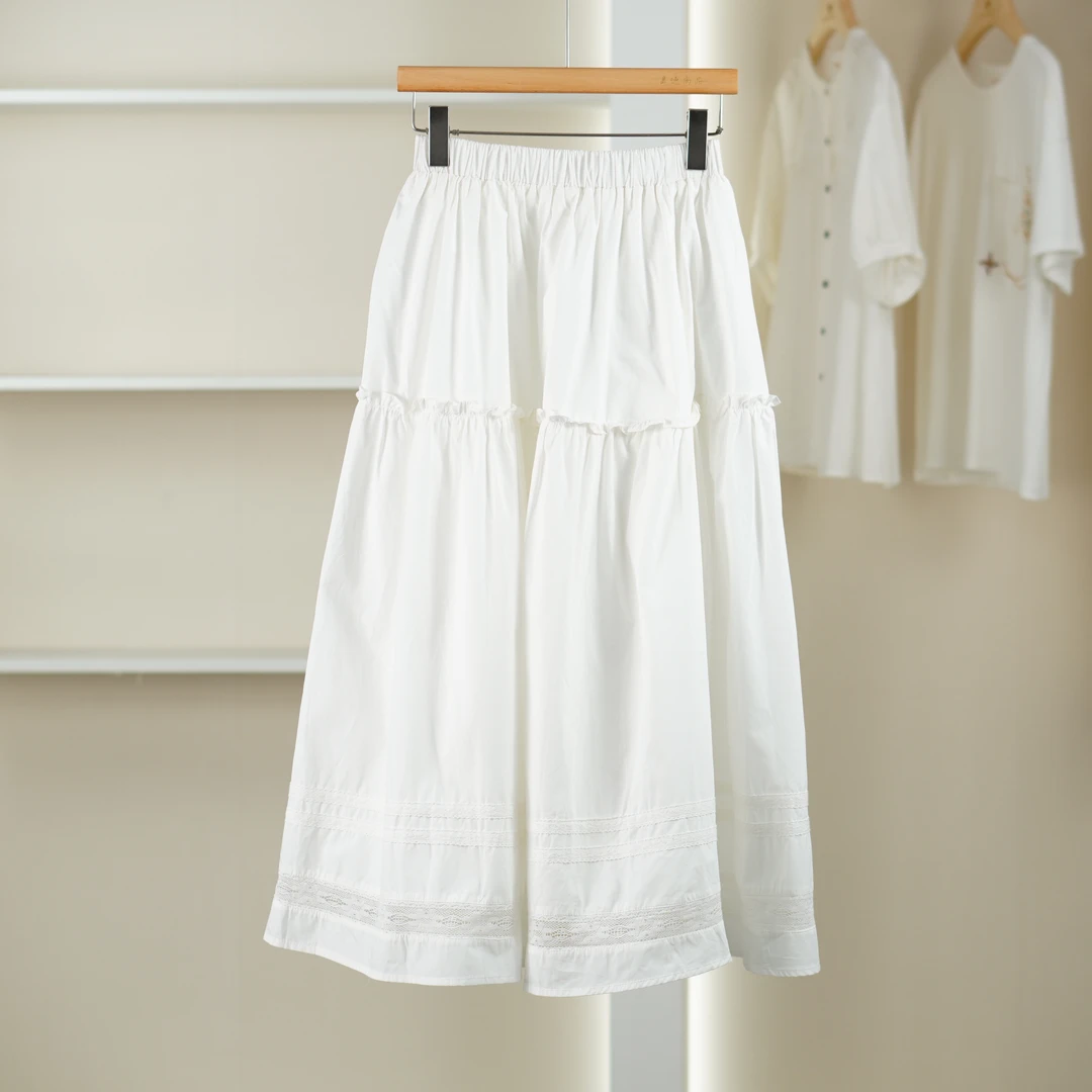 麦迪尚品【夕Y】5091053春季简约休闲清新长半裙品牌女装