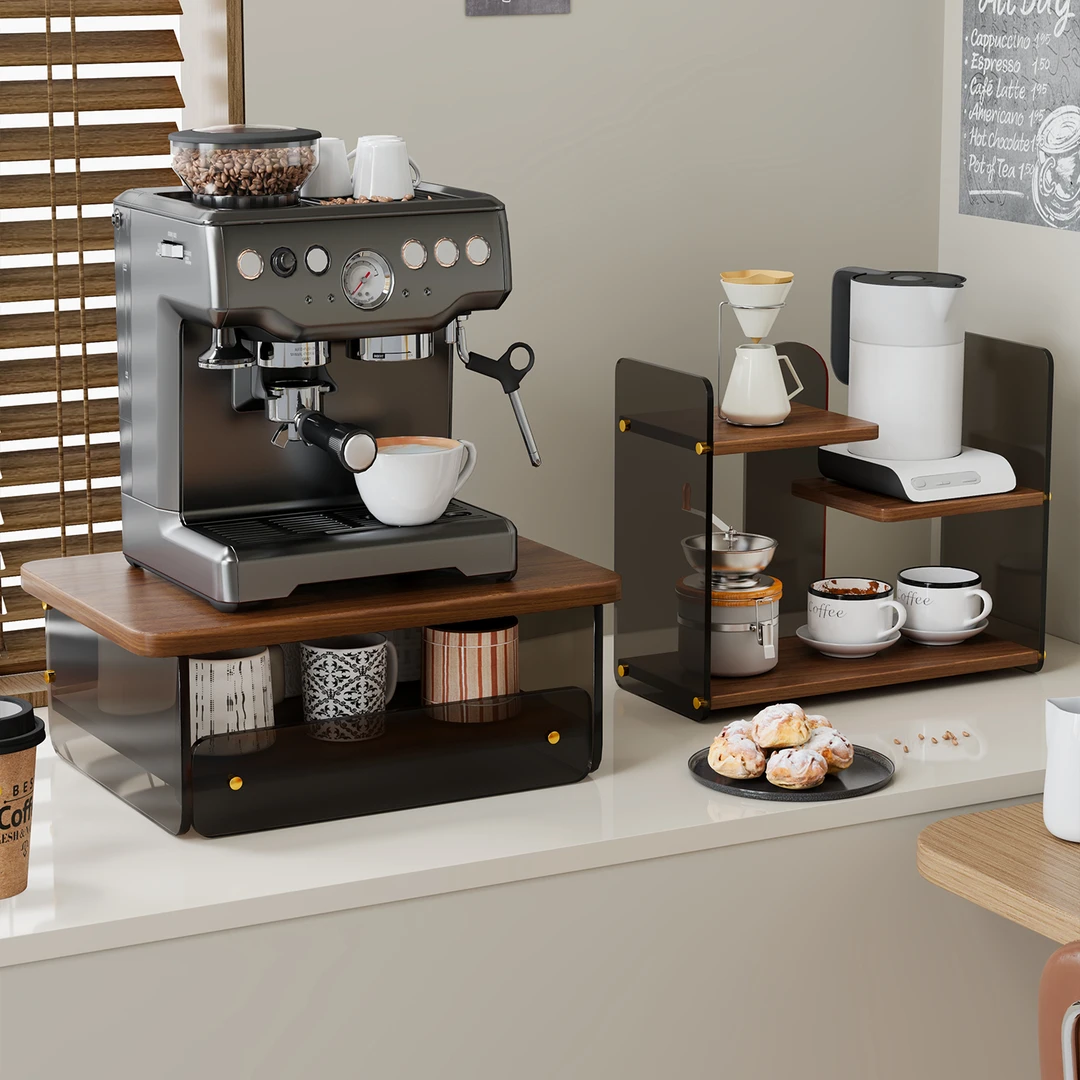 桌面咖啡机置物架餐桌台面杯子收纳摆放台办公咖啡器具杯架增高架