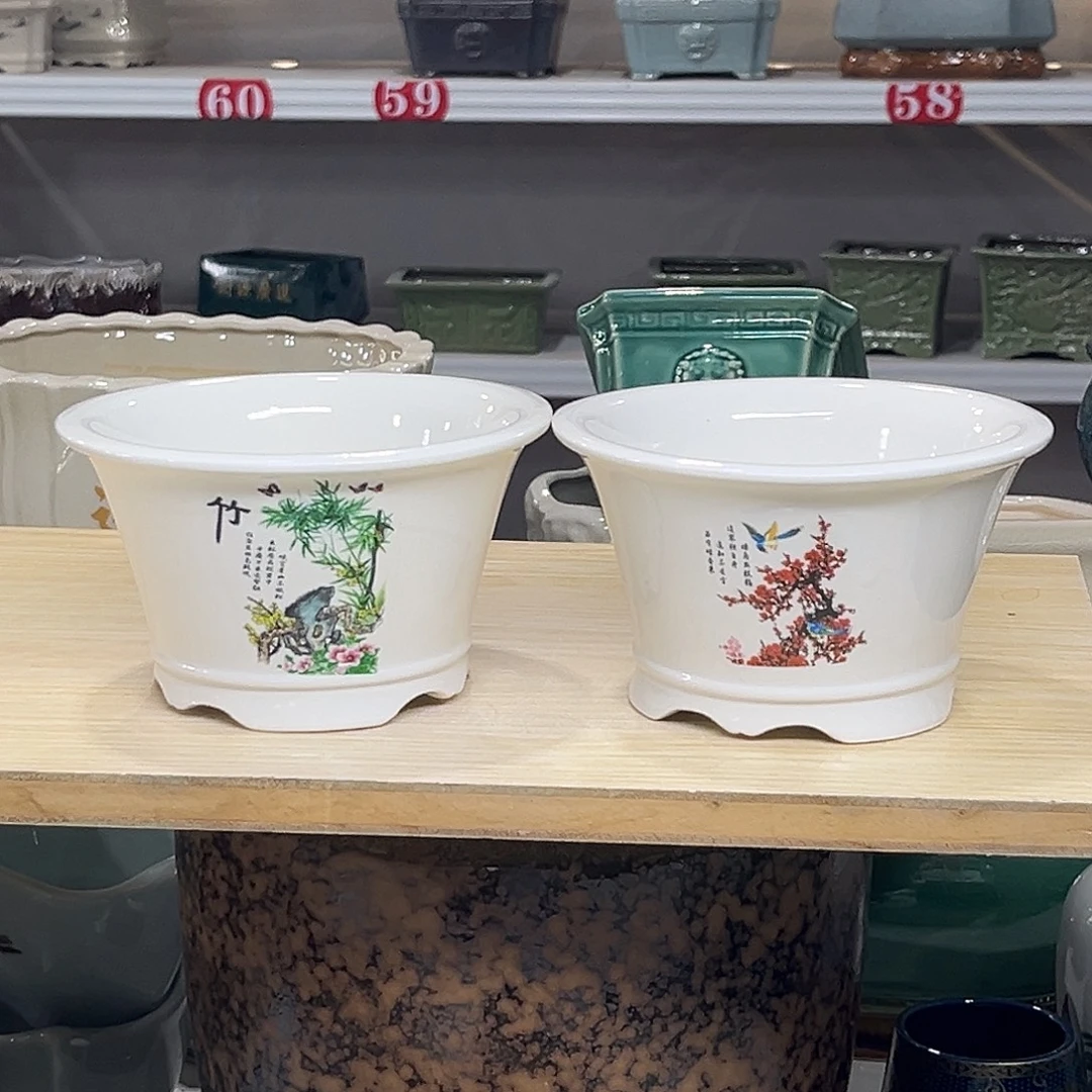 陶瓷绿植多肉微瑕花盆口径15*9