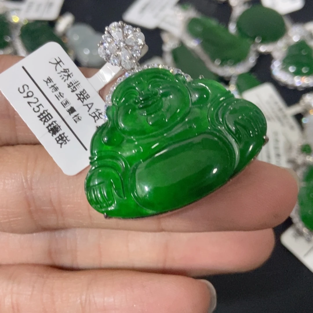 翡翠银S925镶嵌颈饰