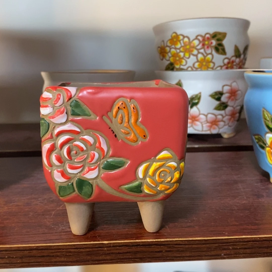 红陶韩式多肉植物花盆