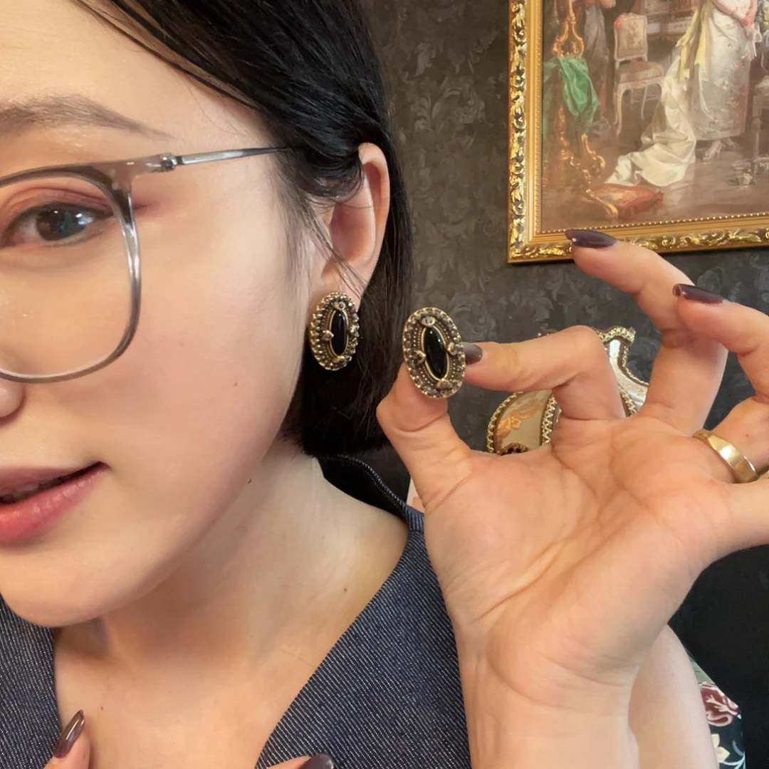 黄铜925银琉璃耳钉