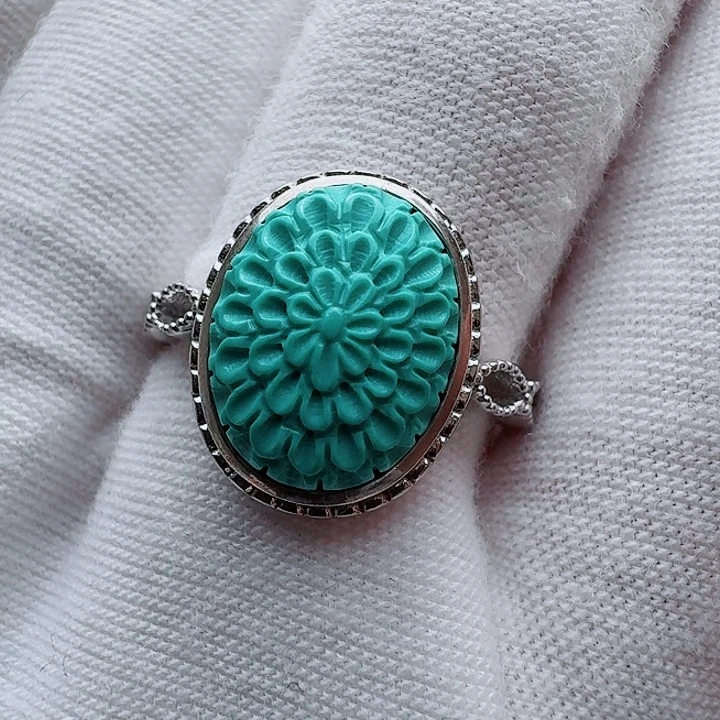 银S925镶嵌绿松石珠宝奇石