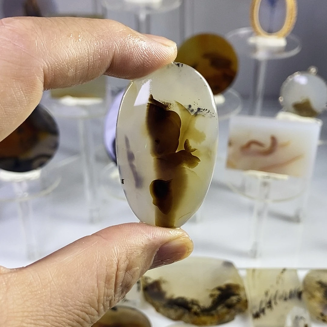 合成碳硅石非金属时尚图纹画面石饰品