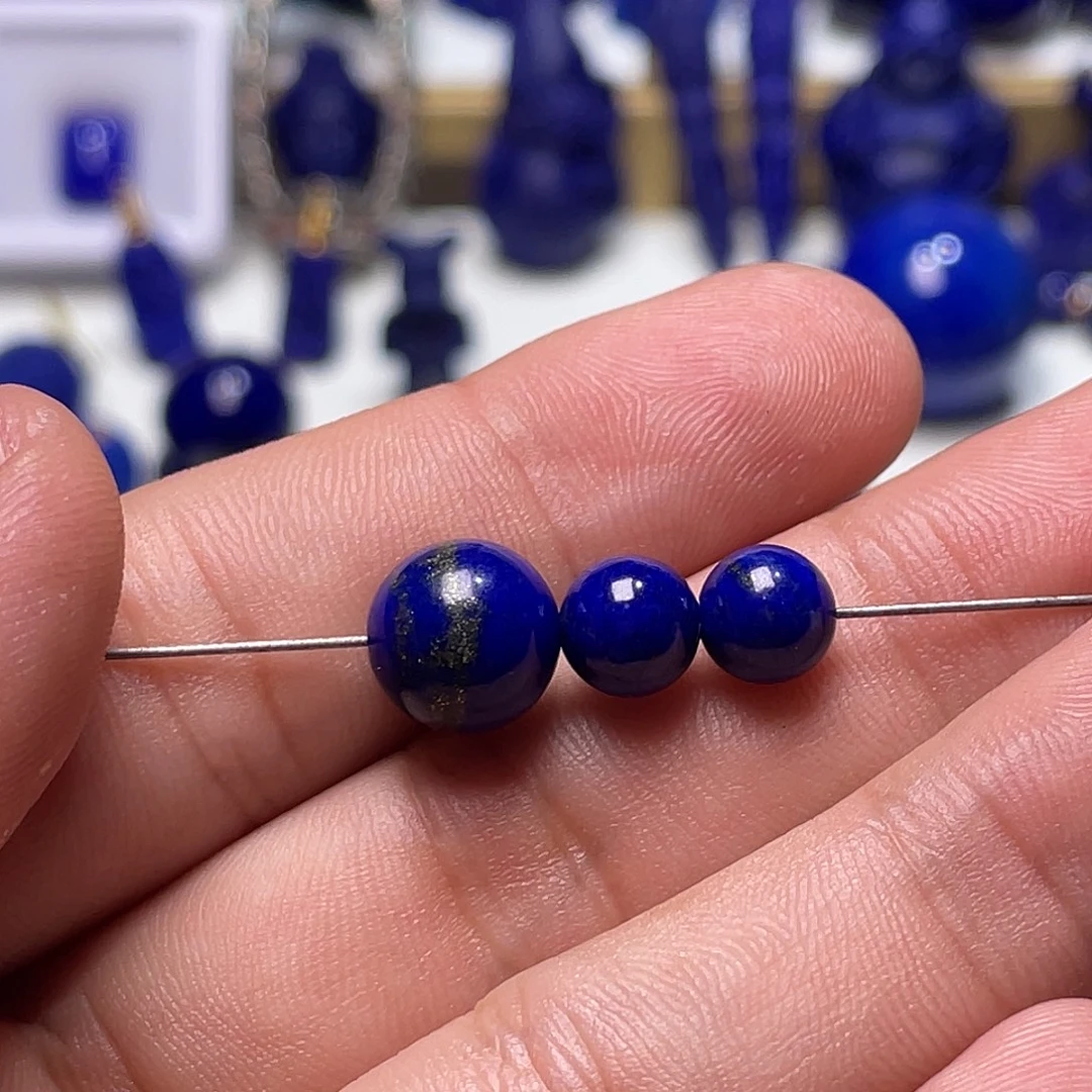 S***J青金石未镶嵌7mm对珠➕10mm单珠