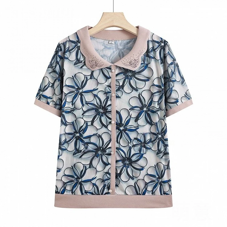 萌意浓新款中年母亲老年人洋气高档中女装时髦妈妈装高贵恤阔太太