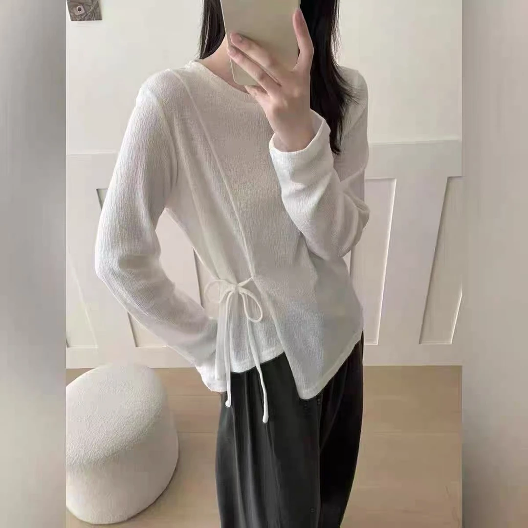 实物看直播间 系带上衣