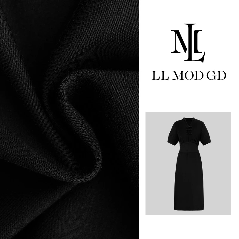 【溶溶】春夏新中式收腰小众盘扣女连衣裙LL-250667