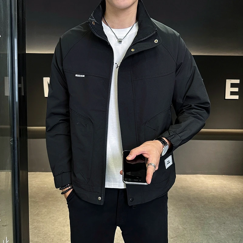 2025秋季新款立领夹克男装宽松休闲男装工装休闲外套男士短款衣服