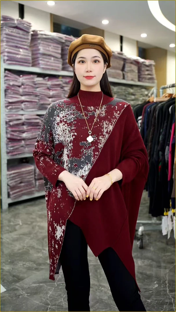 加厚保暖【陌烟】秋冬必备时尚大气上档次高档毛衣上衣-9256#