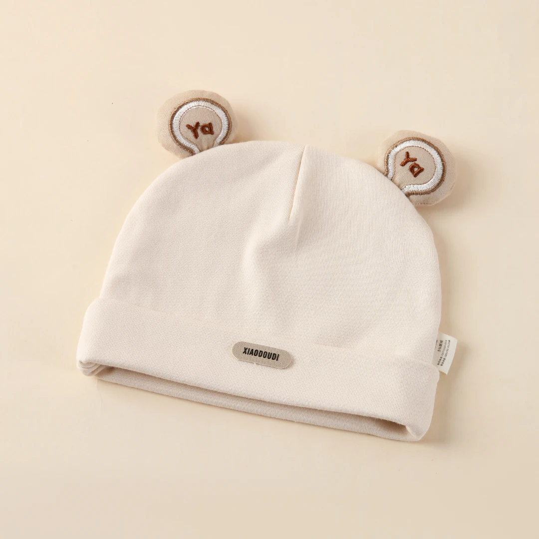 新生婴儿帽子春秋季2025新款胎帽0到3个月小月龄宝宝护囟门帽外出