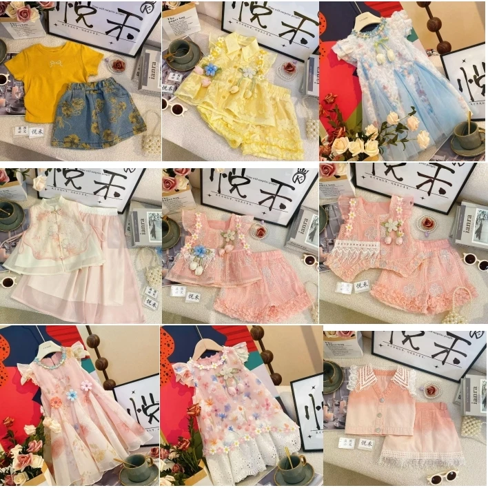 T1.清301-319女童公主短袖 公主短裙 裙裙新款夏季儿童夏款