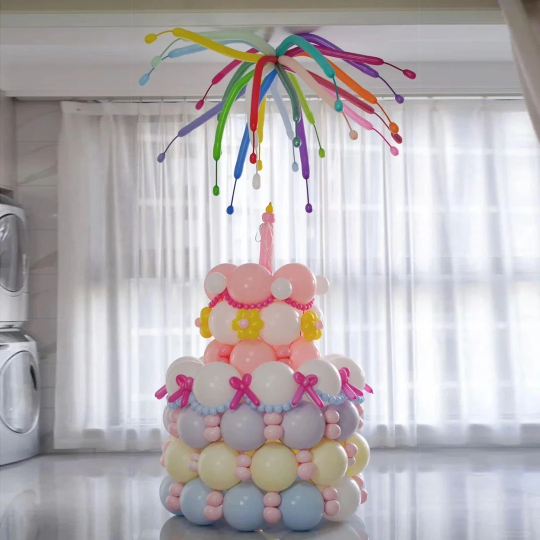 气球蛋糕儿童生日派对女孩装饰道具布置拍照diy材料包惊喜礼物